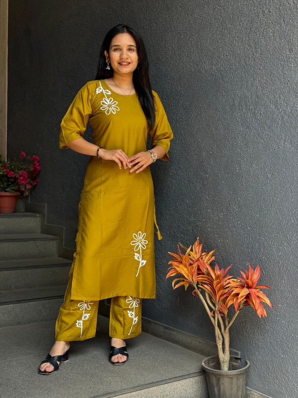 Premium Luxury Mustard Cord Set