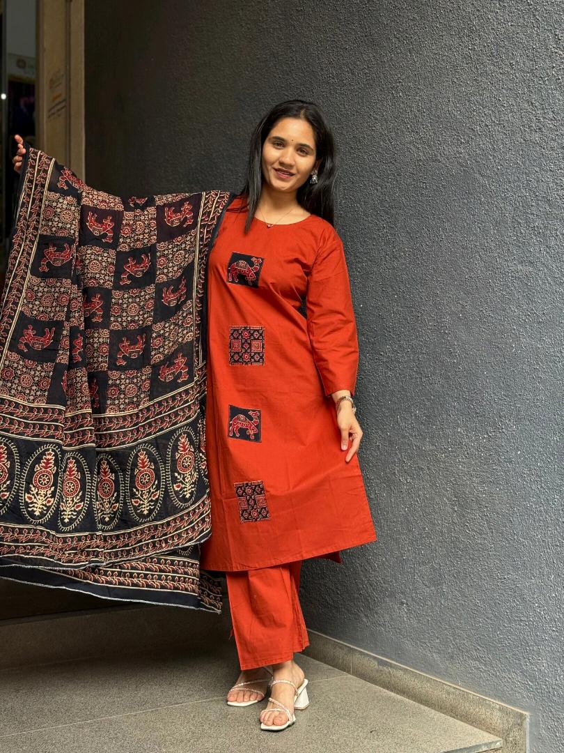 Royal Ajrakh Suit Set