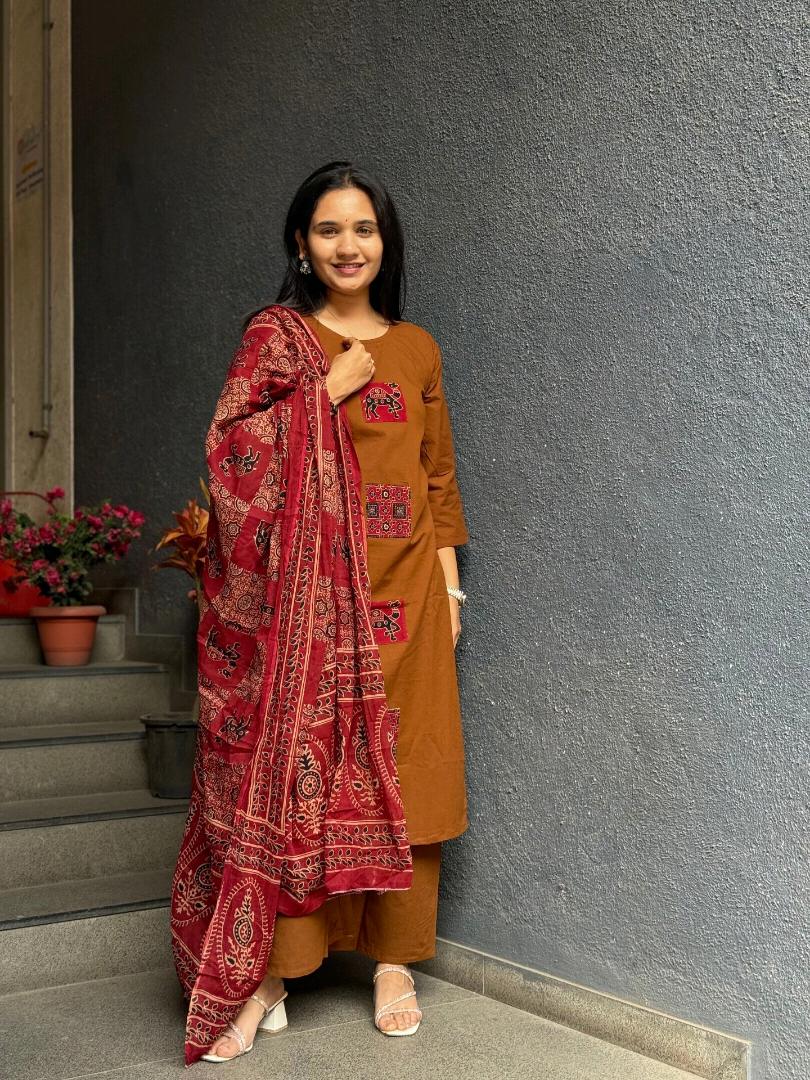 Royal Ajrakh Suit Set
