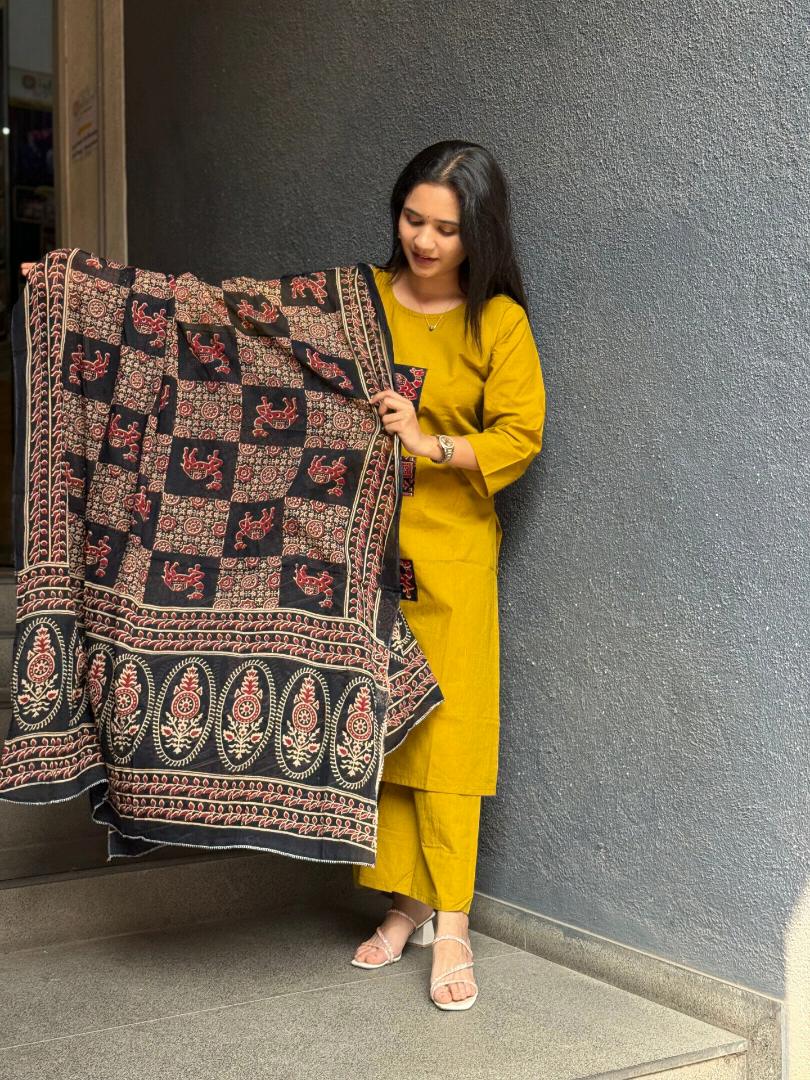 Royal Ajrakh Suit Set